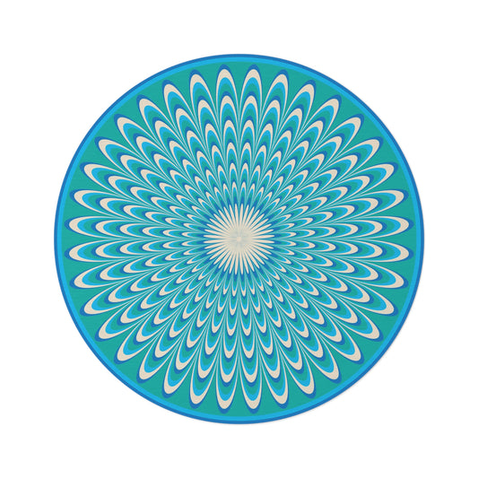 Round Rug Optical blue