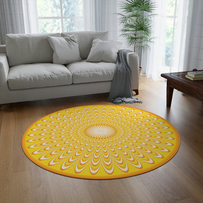 Round Rug Optical yellow