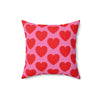 Love Spun Polyester Kissen mit rotem Herzmuster