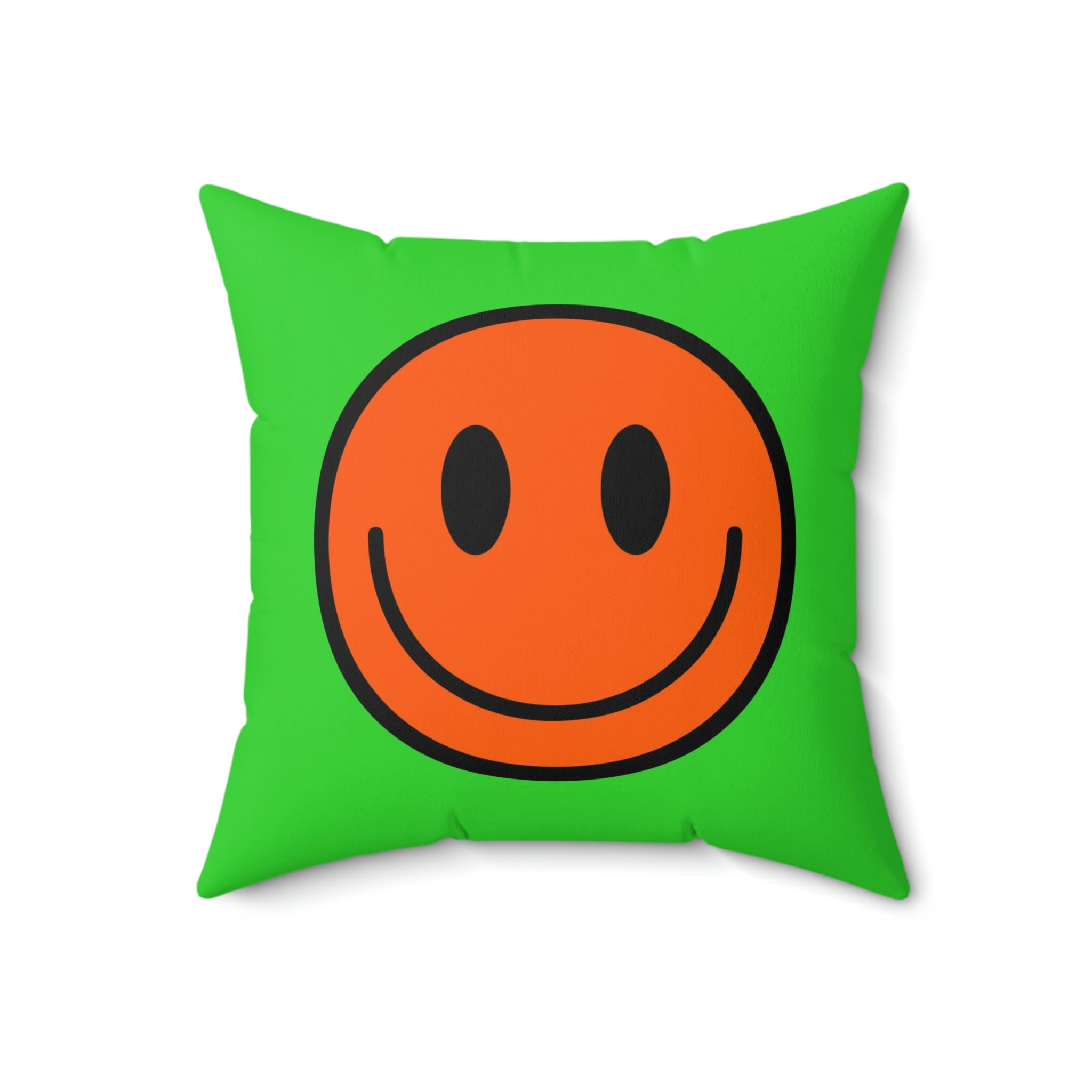 Cojín de Poliéster Spun Happy Face naranja/verde