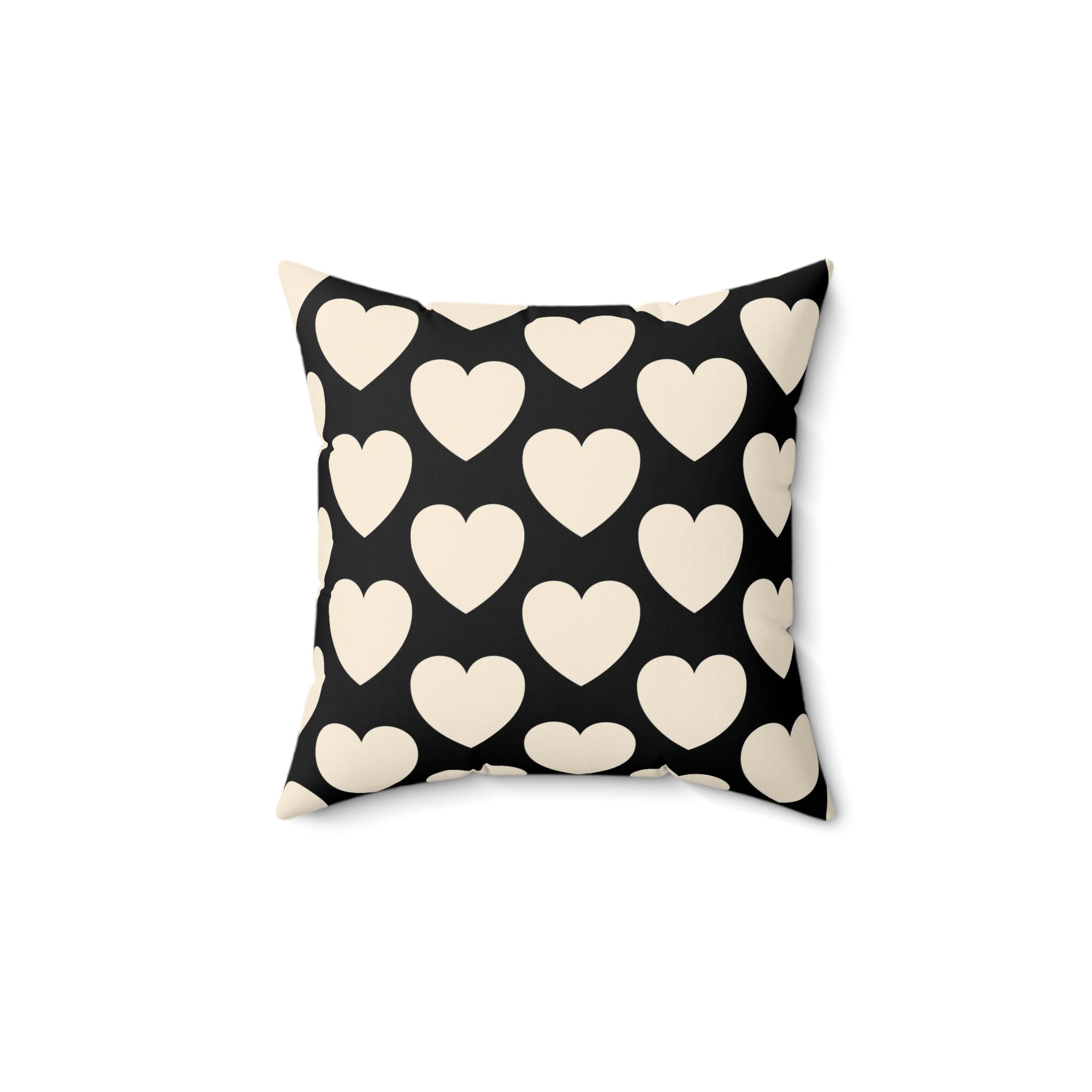 Love Spun Polyester Pillow Heart off white pattern