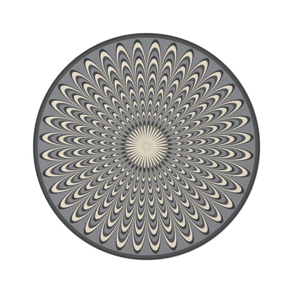 Round Rug Optical grey