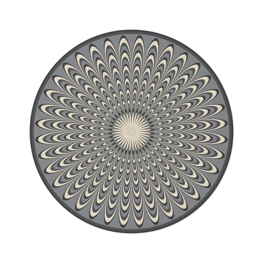 Round Rug Optical grey