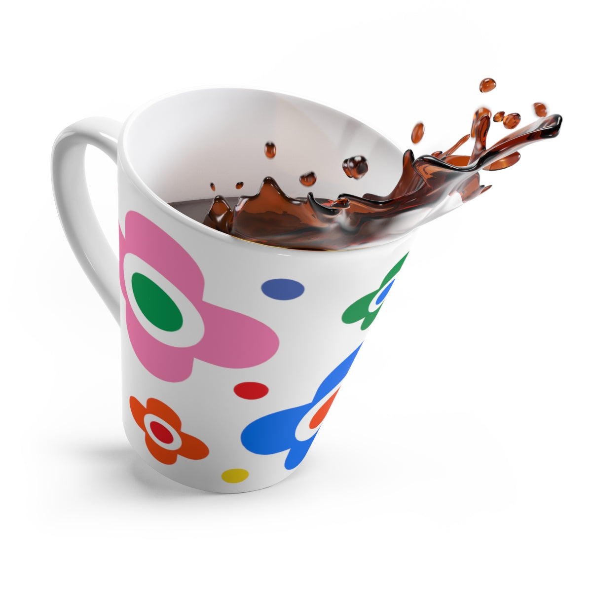 Latte Mug Flowers - KATHIANA CARDONA STORE