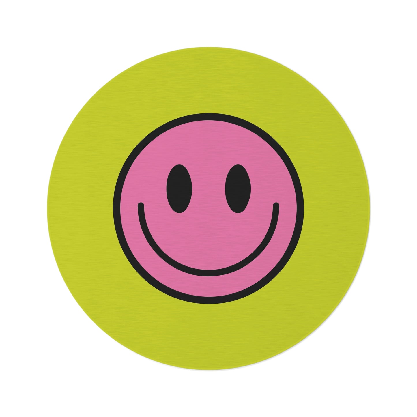 Round Rug Happy Face pattern pink/pistachio