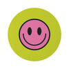 Alfombra Redonda Motivo Happy Face rosa/pistacho 