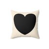 Love Spun Polyester Pillow Heart black