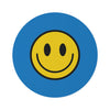 Runder Teppich Happy Face Muster gelb/blau 