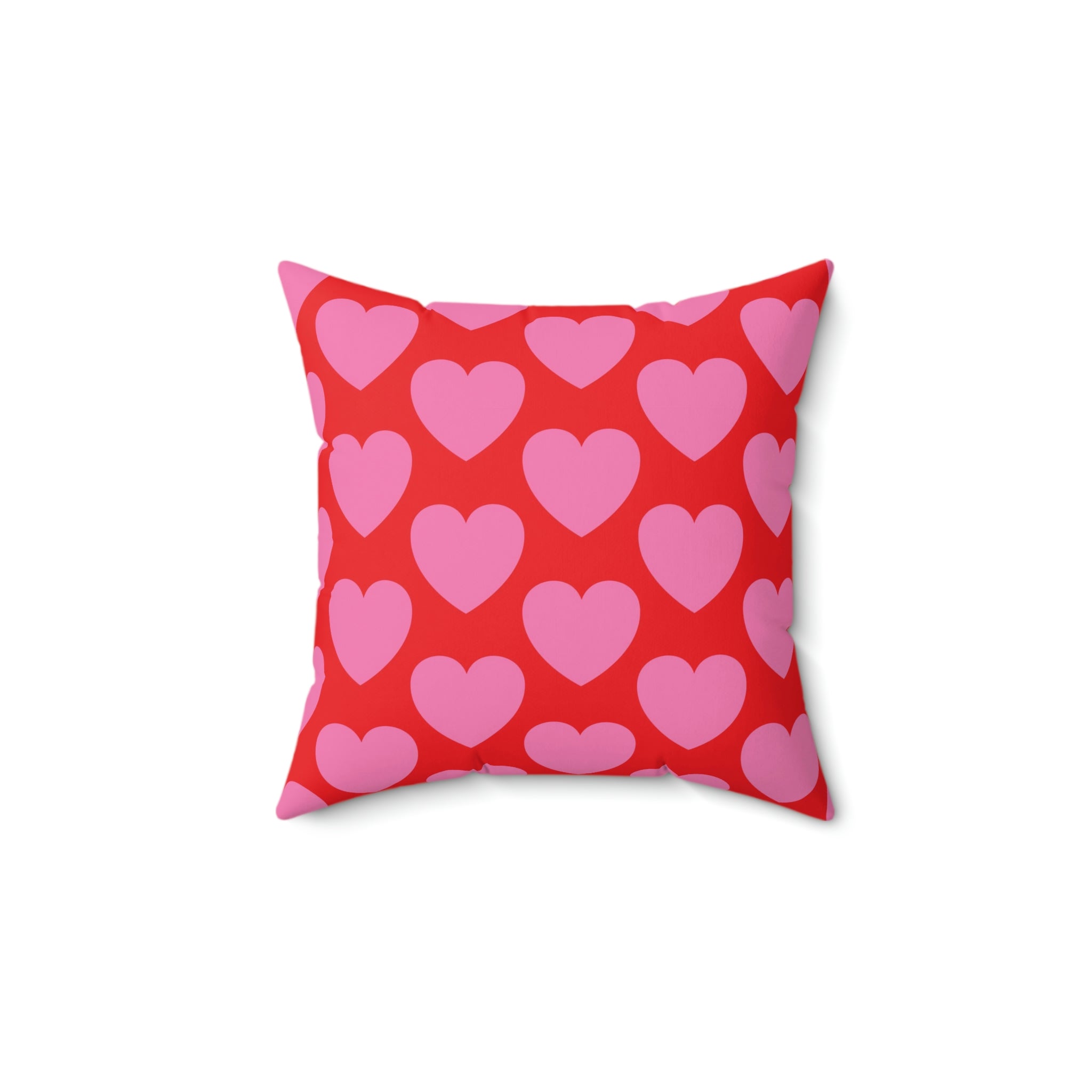 Love Spun Polyester Pillow pink heart pattern