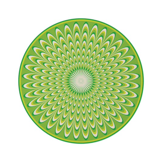 Round Rug Optical green