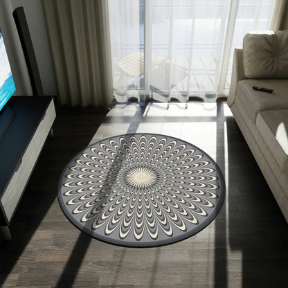 Round Rug Optical grey