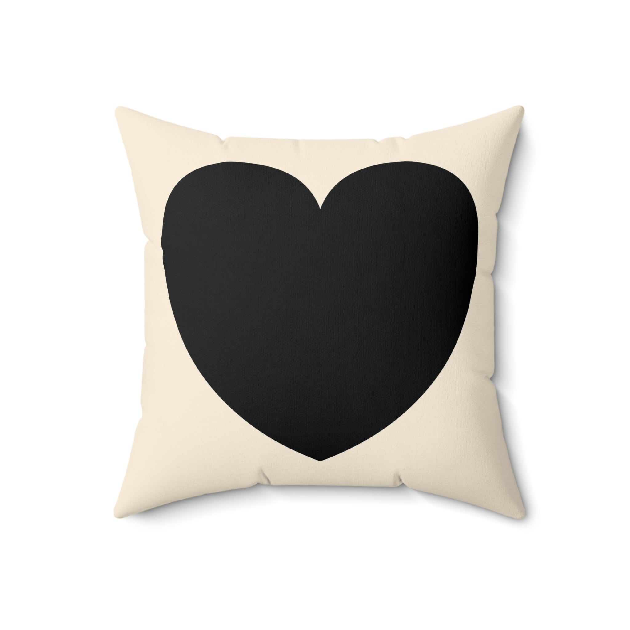 Love Spun Polyester Pillow Heart black