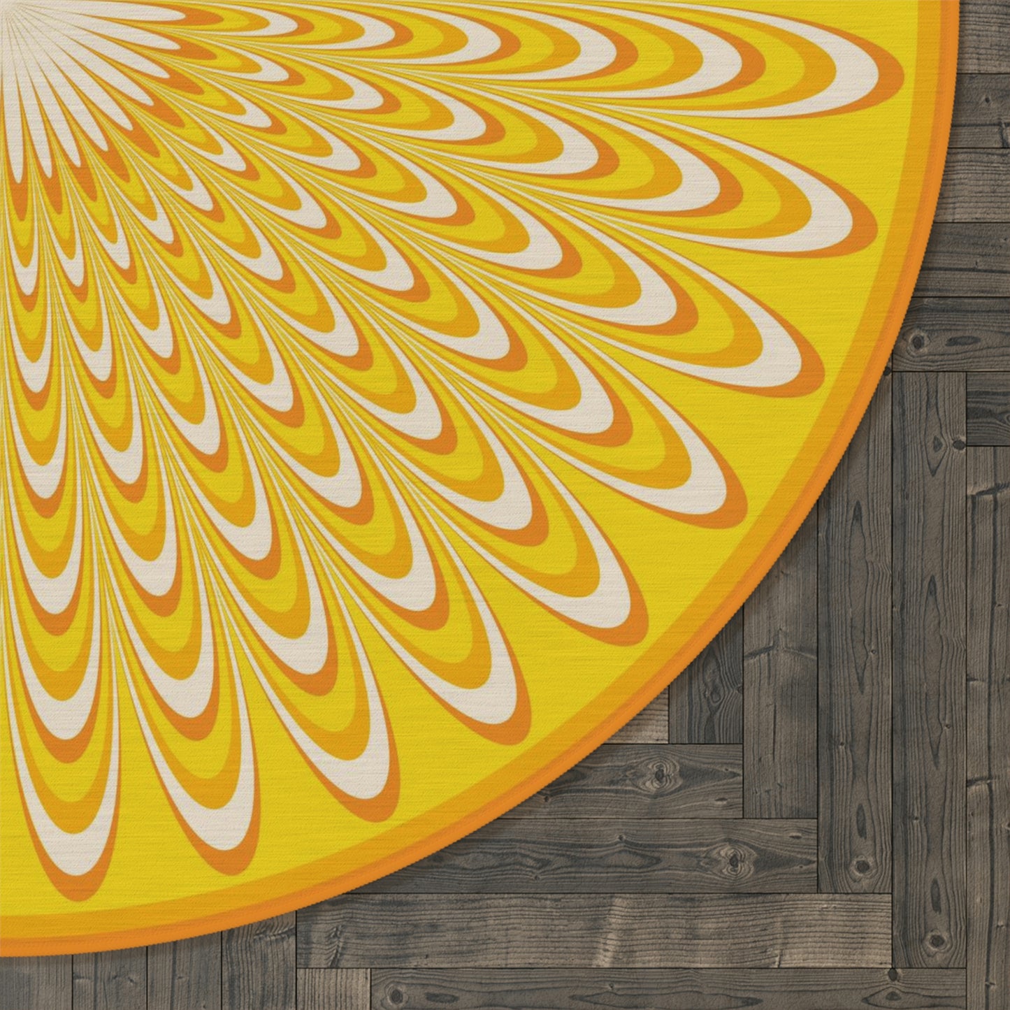 Round Rug Optical yellow