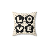 Love Spun Polyester Pillow Love flower black