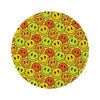 Runder Teppich Happy Face Muster gelb/orange 