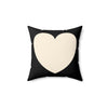 Love Spun Polyester Pillow Heart off white