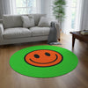 Runder Teppich Happy Face Muster orange/grün 