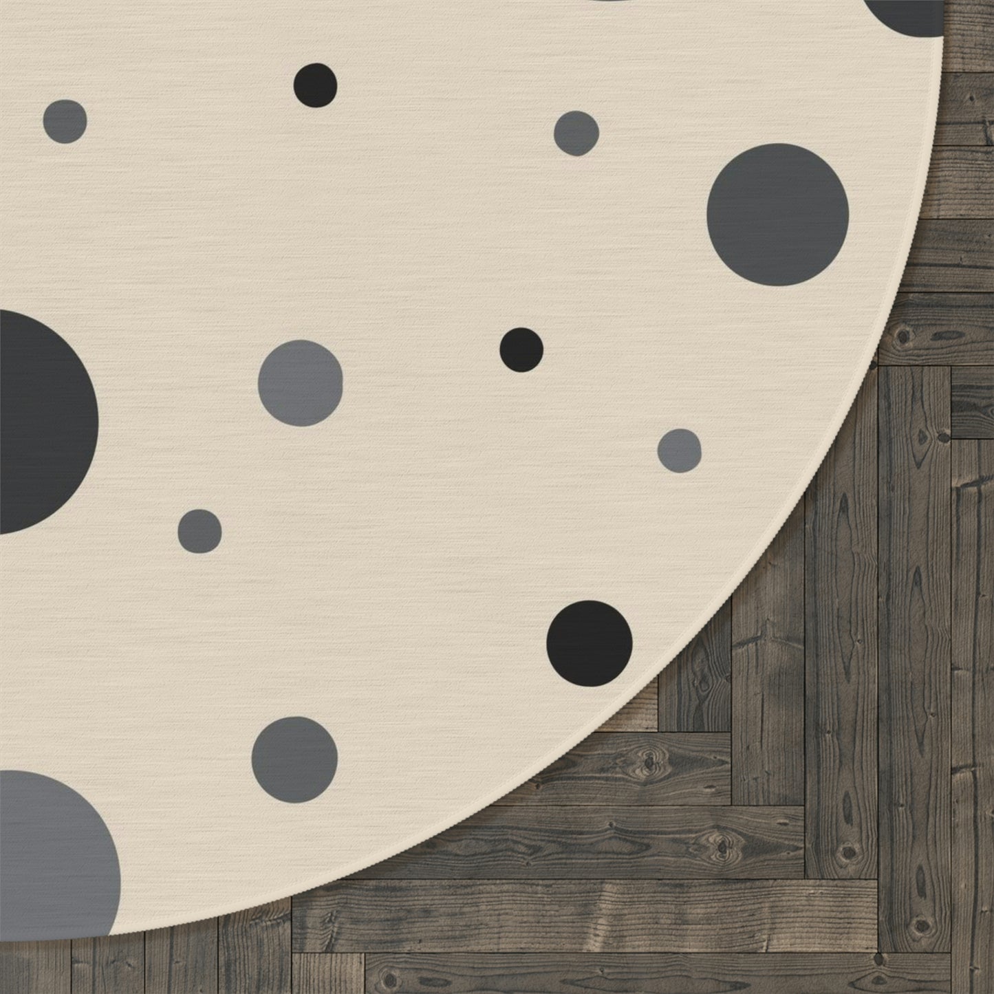 Round Rug Dots 1 grey