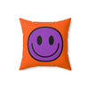 Kissen aus gesponnenem Polyester Happy Face lila/orange