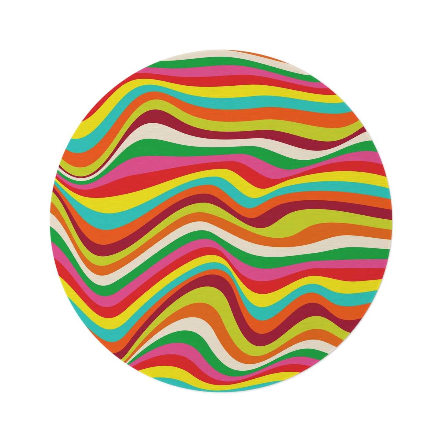 Round Rug Waves rainbow