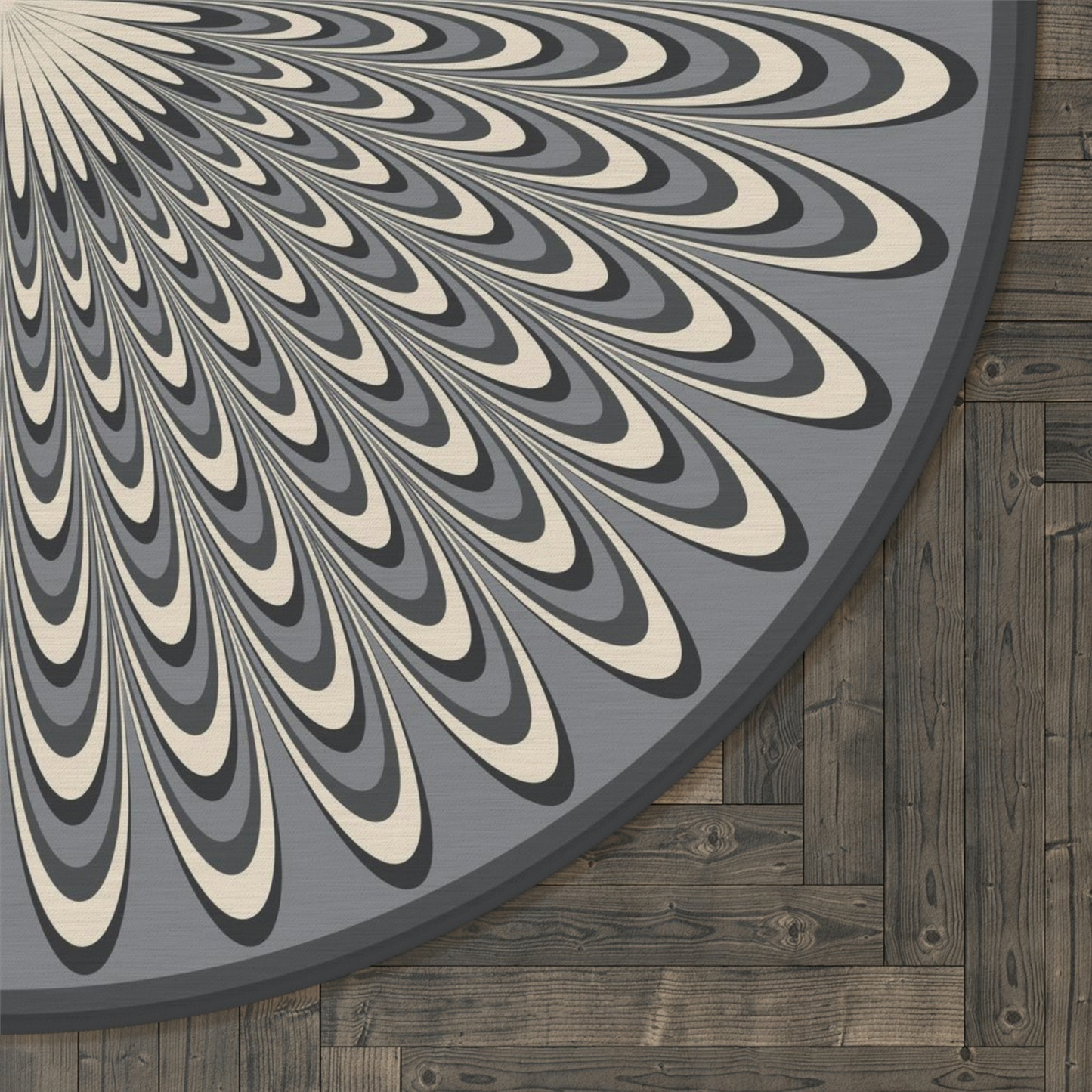 Round Rug Optical grey