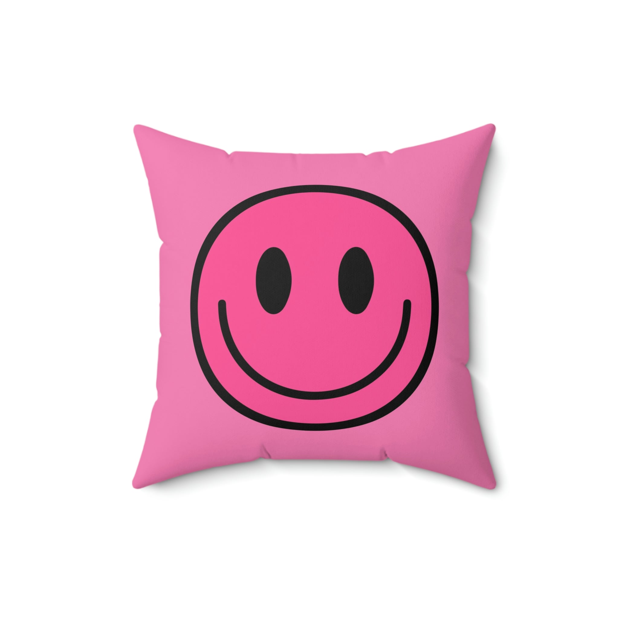 Cojín de poliéster hilado Happy Face rosa/rosa