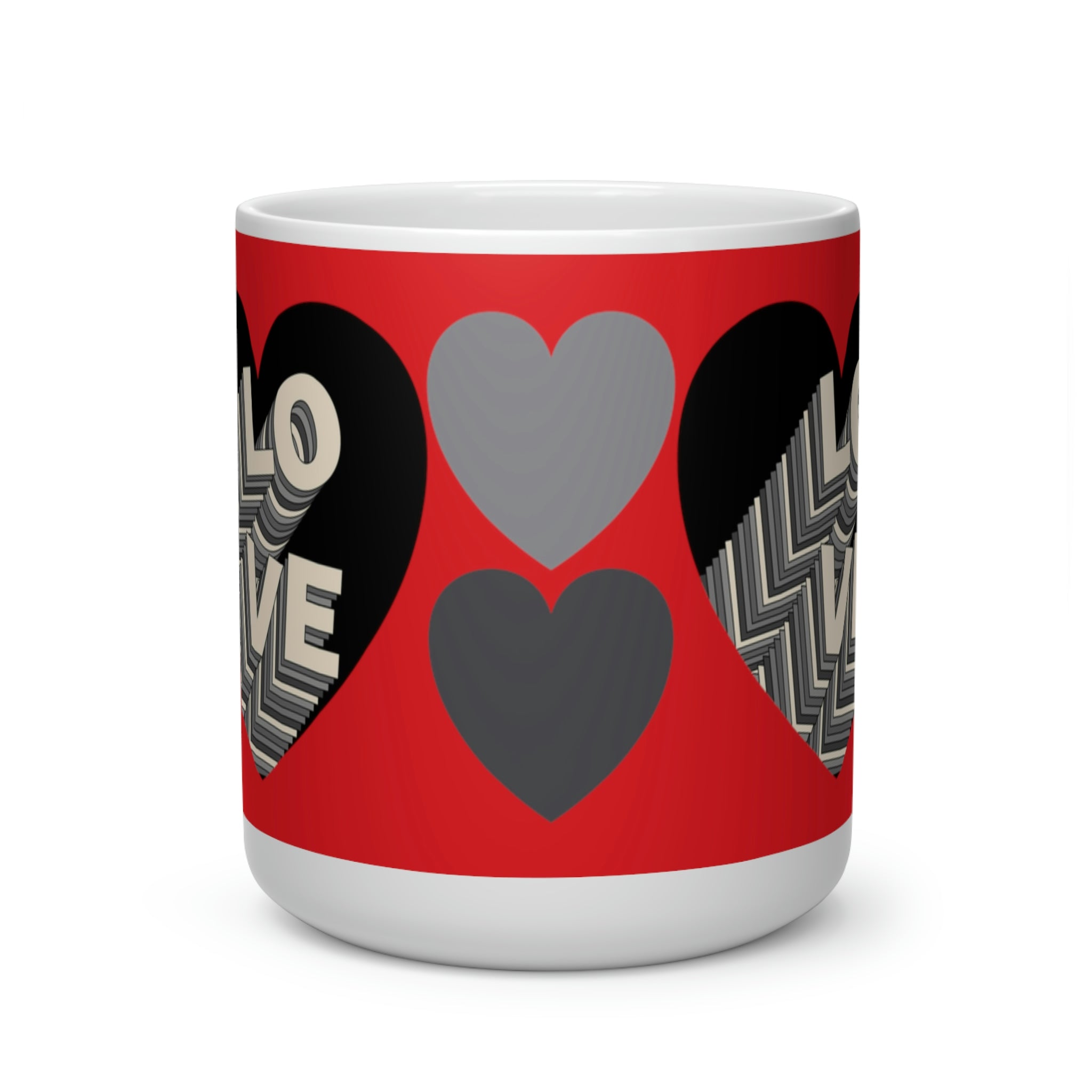 Herzförmige Tasse Layer Love 1 schwarz/rot 