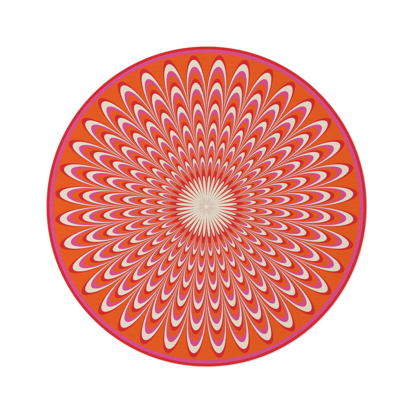 Round Rug Optical red