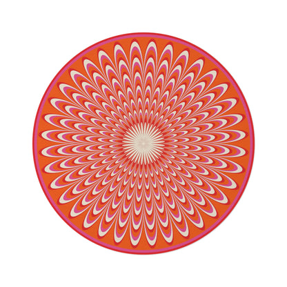 Round Rug Optical red