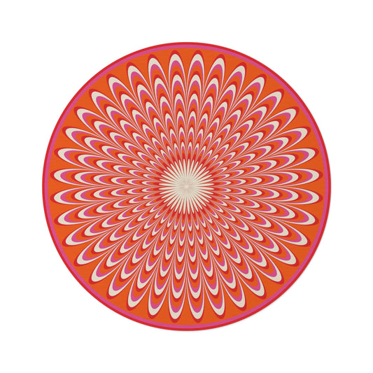 Round Rug Optical red