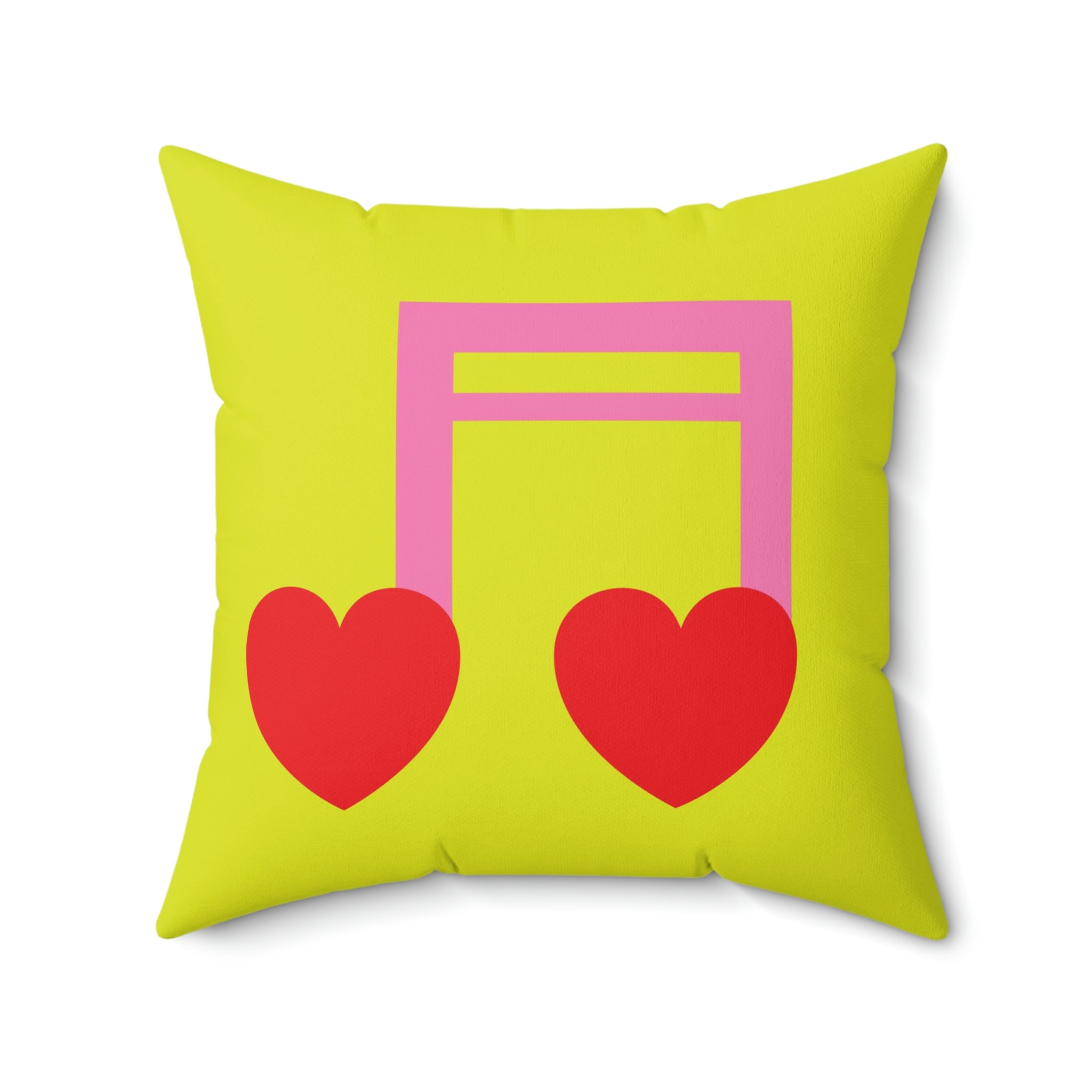 Love Spun Polyester Pillow love music note