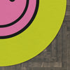 Round Rug Happy Face pattern pink/pistachio