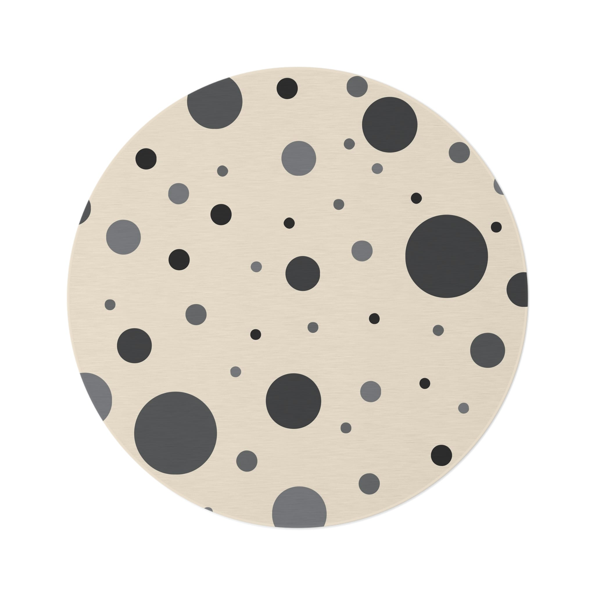 Round Rug Dots 1 grey