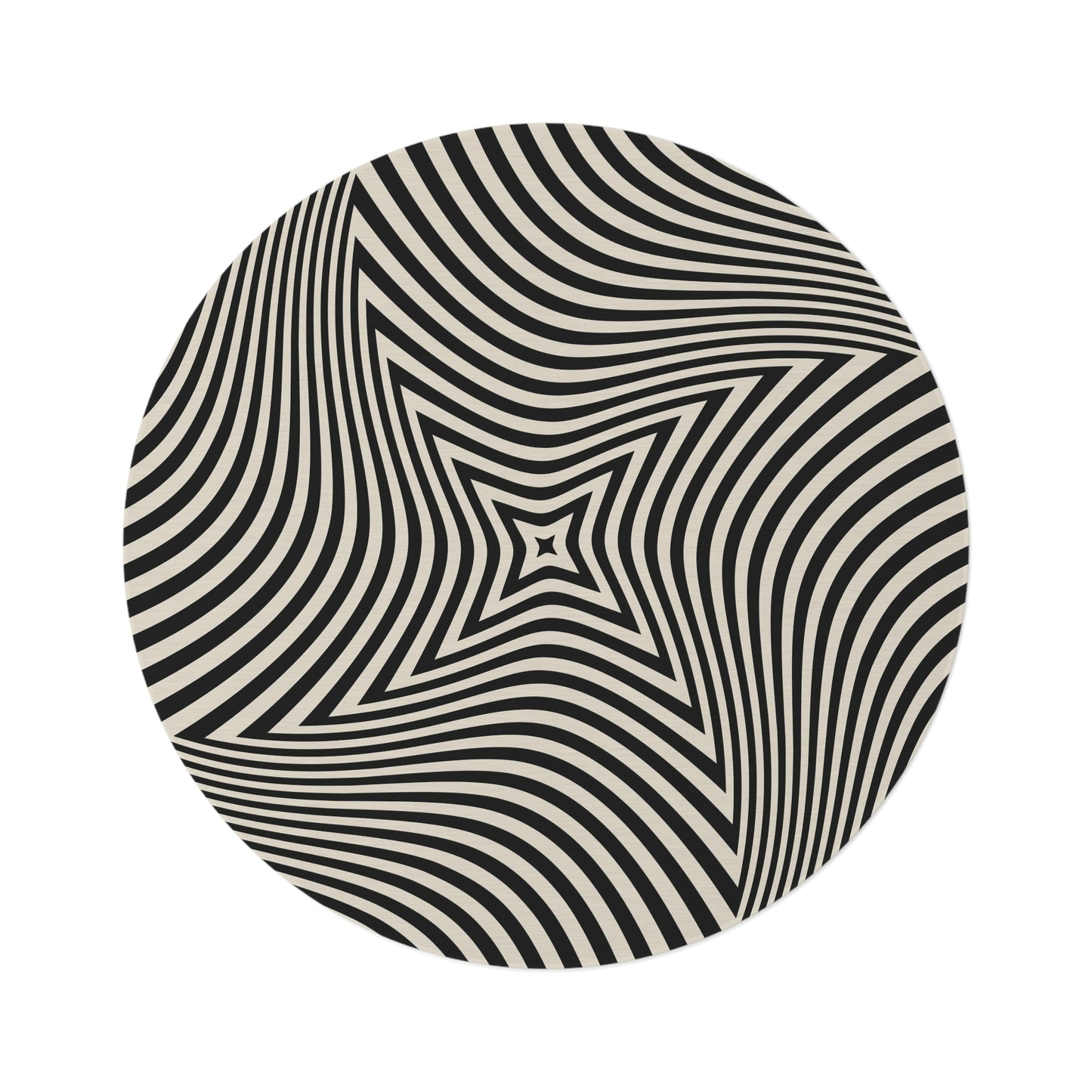 Round Rug Optical grey 1