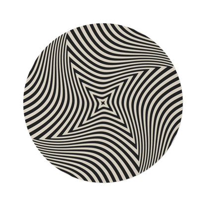 Round Rug Optical grey 1